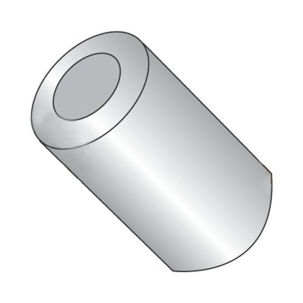 Newport Fasteners Round Spacer, #4 Screw Size, Plain Aluminum, 1/8 in Overall Lg, 0.114 in Inside Dia 514229